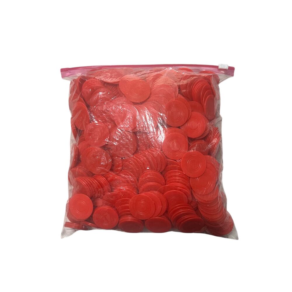 Poker Chips Red Stackable Lightweight Gallon Zip Lock Bag Full Over 3 Pound